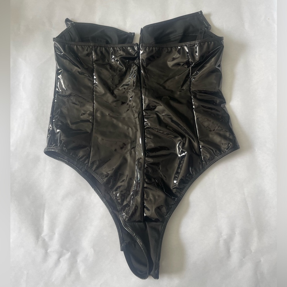 Black PU Bodysuit - Picture 2 of 6